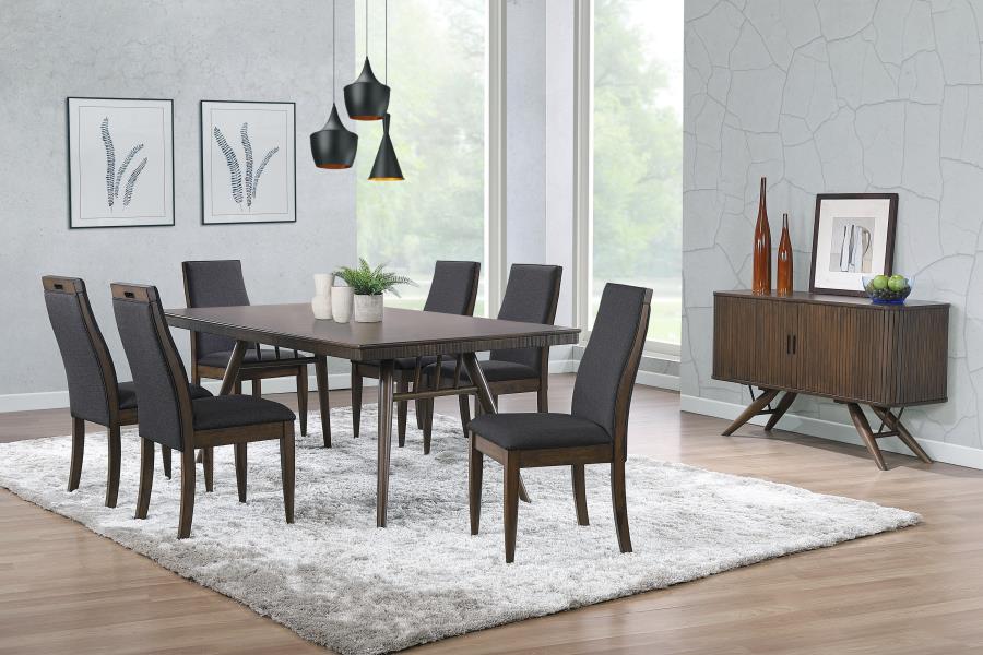 Wes - Wes 7-piece Rectangular Dining Set Grey and Dark Walnut