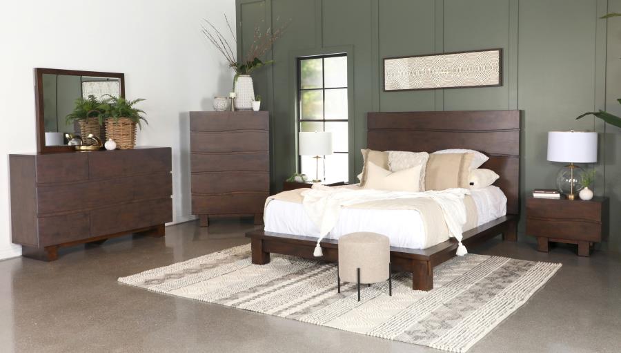 Genevieve - Genevieve California King Platform Bed Dark Brown