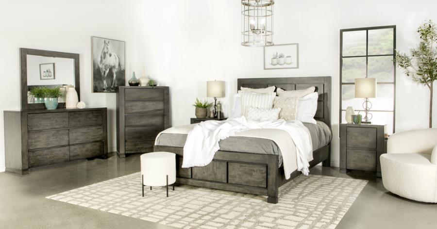 Lorenzo - Lorenzo Rectangular Panel Bed Dark Grey